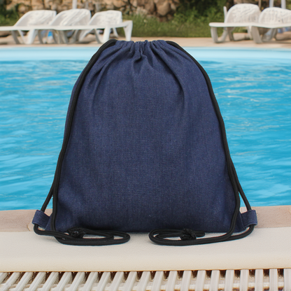 Denim Cinch Drawstring Tote Bag BackPack