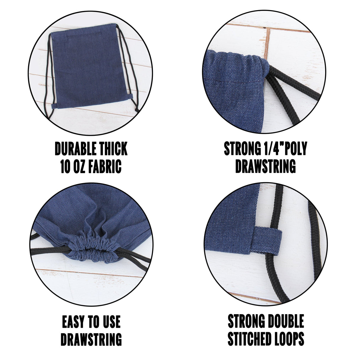 Denim Cinch Drawstring Tote Bag BackPack