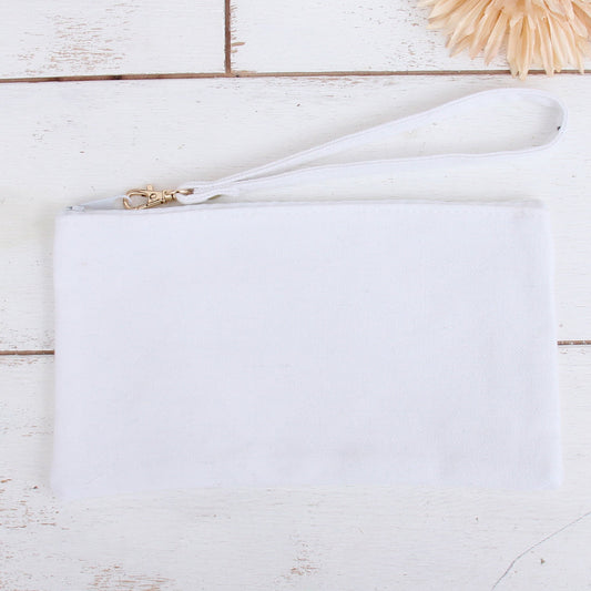 Glamadom Cotton Wristlet Bag - White